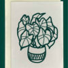 Dark green drawing of a monstera house plant